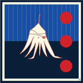 Pañuelo Pulpo Pirata, Azul (Grande)