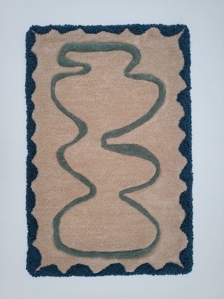 Alfombra Río de Jade, 85 x 56 cm [Pieza única]