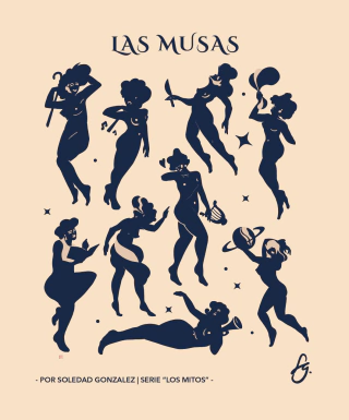 Las Musas, Canvas Print, 60 x 50 cm - comprar online