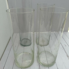 4 FLOREROS CILINDRICOS DE VIDRIO - comprar online