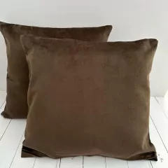 18 FUNDAS DE ALMOHADONES GAMUZA CHOCOLATE