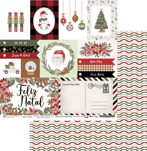 Folha para Scrapbook - My Memories Crafts - Coleção Minhas Memórias de Natal - MMCMMN-05