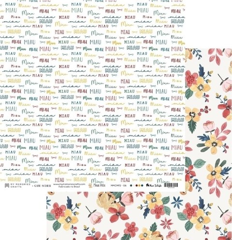 Folha para Scrapbook - My Memories Crafts - Coleção Meus Pets - MMCMP2-06