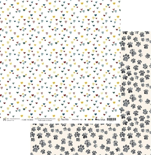 Folha para Scrapbook - My Memories Crafts - Coleção Meus Pets - MMCMP2-02