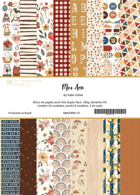 Coleção Meu Ano - Bloco A4 - My Memories Crafts- MMCMMD-07