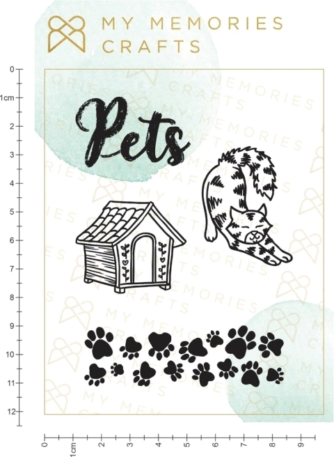 Cartela de Carimbo de Silicone - My Memories Crafts - Coleção Meus Pets - MMCMP2-07