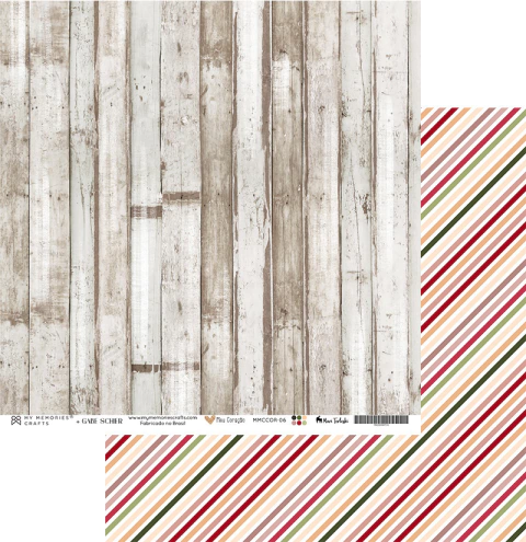 Coleção Meu Coração - Folha 06 - My Memories Crafts - MMCCOR-06