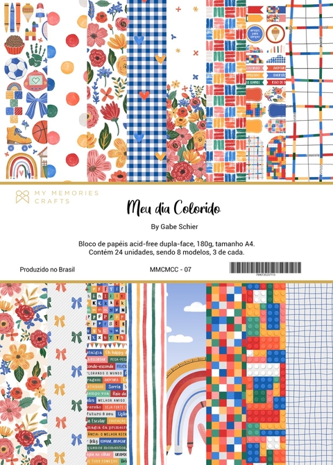 Coleção Meu Dia Colorido - Bloco A4 - My Memories Crafts - MMCMCC-07 - comprar online
