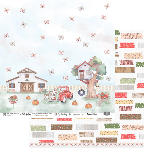 Folha para Scrapbook - My Memories Crafts - Coleção My Country Life - MMCMCL-06