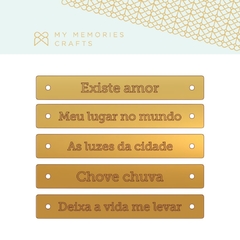 Cartela de Apliques de Tags em Acrílico Dourado - Coleção My City - MMCMCT-11