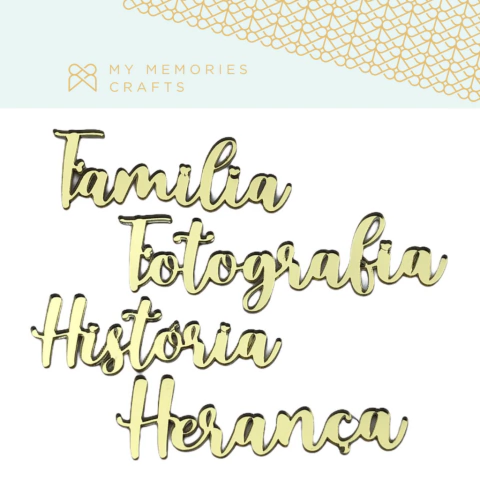 Kit de Palavras Douradas em Acrílico My Memories - Coleção My Family  - MMCMF2 - 11