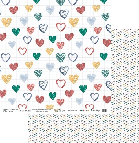 Folha para Scrapbook - My Memories Crafts - Coleção My Love - MMCMLV-06