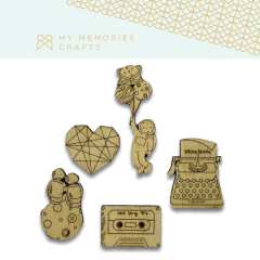 Kit de Madeiras Adesivadas - My Memories Crafts - Coleção My Stars - MMCMS 10