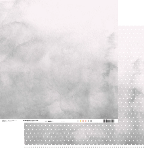 Folha para Scrapbook - My Memories - Coleção My Basics - Cinza - MMCMB-01