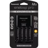 Carregador Panasonic Eneloop Pro Rechargeable com 4 Pilhas AA 2550mAh