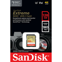 Cartao de Memoria SanDisk 128GB Extreme UHS-I SDXC 180mbs na internet