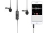 BY-M1DM - Microfone BOYA de lapela duplo para smartphone, DSLR, câmeras, filmadoras, gravadores