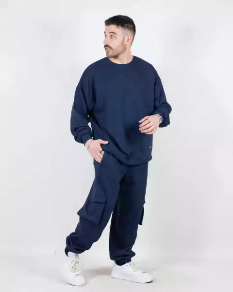 Buzo Azul Marino Friso Oversize