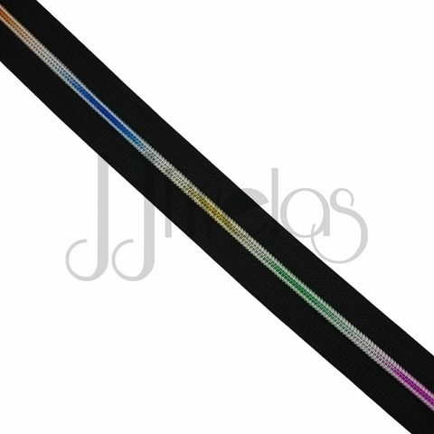 JJ2359 - ZÍPER N.5 HOLOGRÁFICO - PRETO
