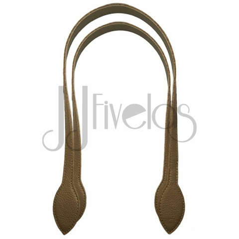 JJ2524 - ALÇA PARA BOLSA EM COURO GRIFES - CARAMELO