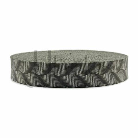 JJ2511 - ALÇA ESTAMPADA PARA BOLSA TRANÇA RAJADA PRETO - 3,0CMX1,00MT