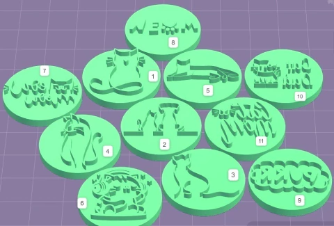 stamp tematica gato x 11.