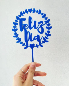 Topper torta Feliz dia 3 - 3Diseños - El Reino de los Cortantes