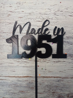 Topper Torta Made In + Numero