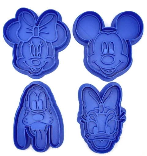 cortante set x4 Mickey, Minnie ,Goofy y Duck