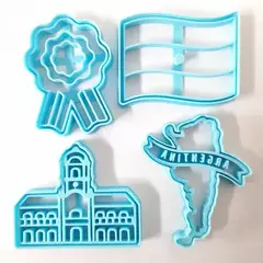 cortante mapa Argentina,cabildo,escarapela y bandera