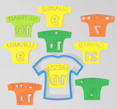 cortante set x 9 camisetas de futbol