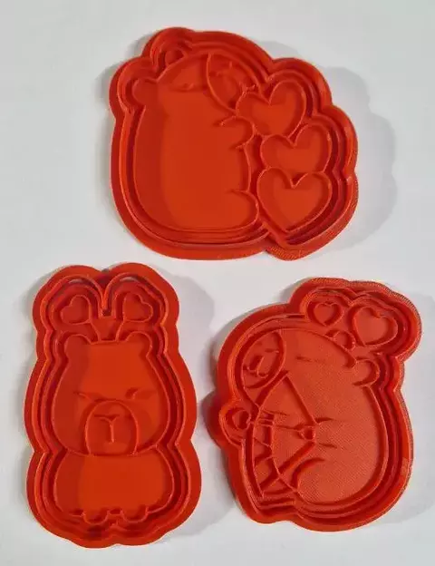 cortante set x 3 capibara carpincho mod 34
