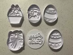 cortantes huevo de pascua x 5 + sello