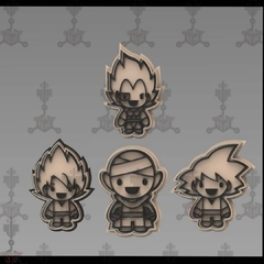 set x 4 cortante DRAGON BALL CHIBI