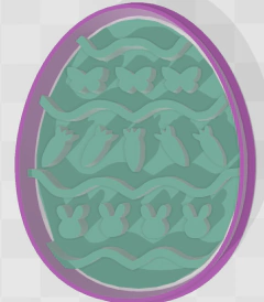 huevo de pascua con 3 decoraciones