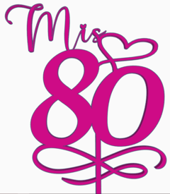 Topper torta Mis 80 mod 2 - comprar online