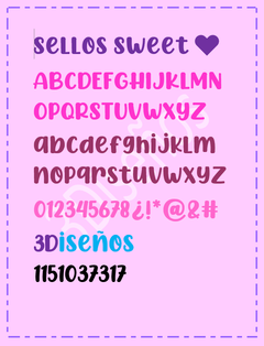 Set Sellos Sweet 5cm - 3Diseños - El Reino de los Cortantes