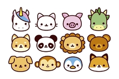 Set x12 Cortantes Caras de Animales