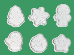 cortante navidad set x 6 con caritas