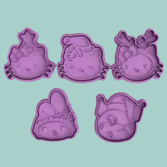 cortantes de kitty set x 5 navidad