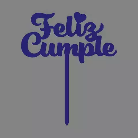 topper feliz cumple con corazon