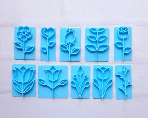 Set x10 sellos de Flores