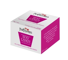 Vela Massagem Corporal Intima Hidratante Candy Morango 40g - Hot Flowers