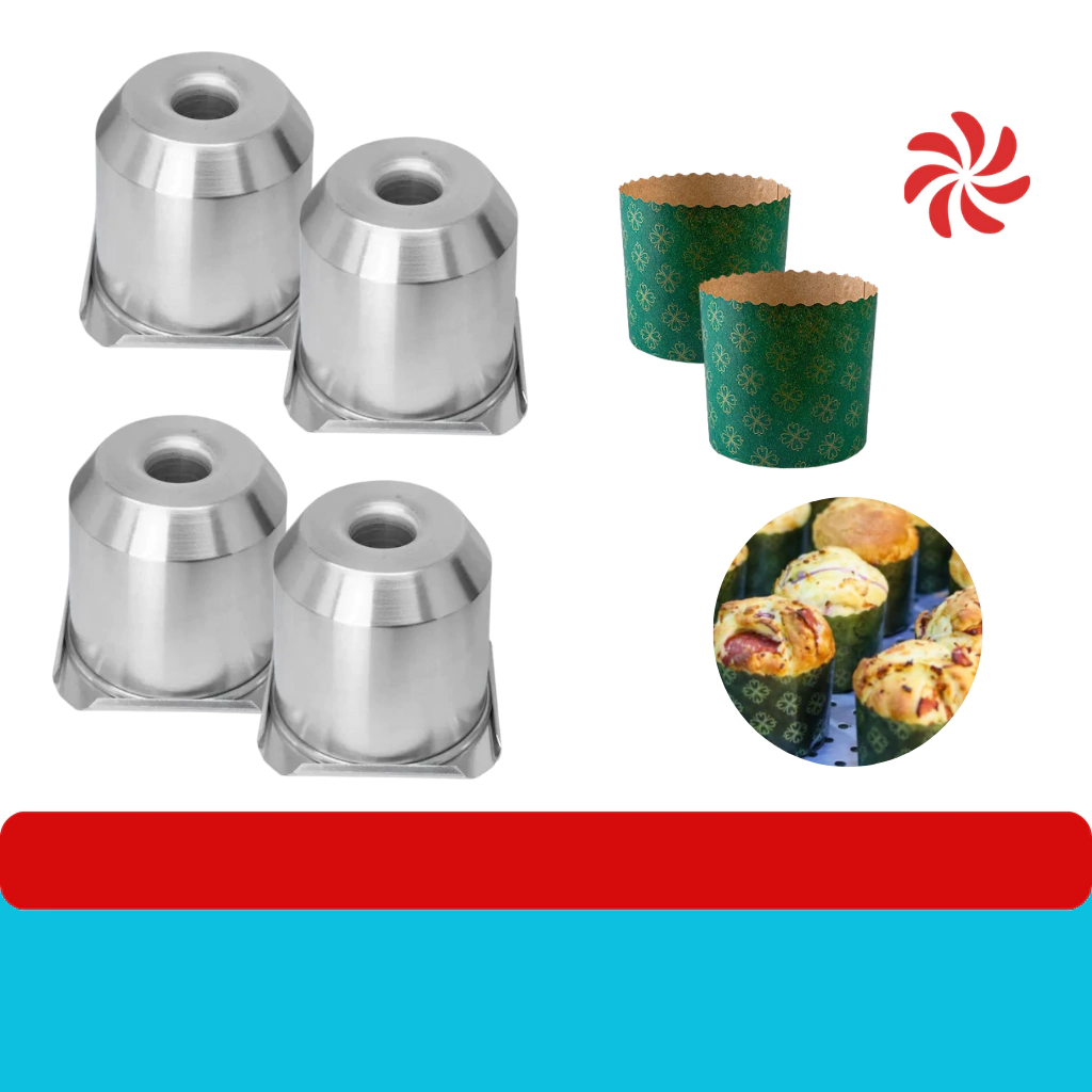 KIT ESPECIAL NATAL - 4 FORMAS PANETONE C/TAMPA + FORNEAVEIS 250 G C/12 UNID - VERDE