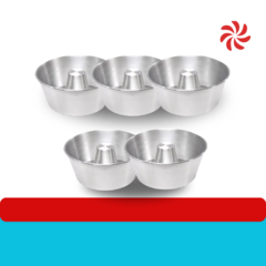 CONJUNTO COM 05 FORMAS TORTA SUIÇA / PUDIM / CASEIRINHO 23X10 - comprar online