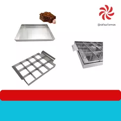 KIT BROWNIE - 1 FORMA 29,5X29,5X3 + 1 CORTADOR 7X7 16 CAVIDADES