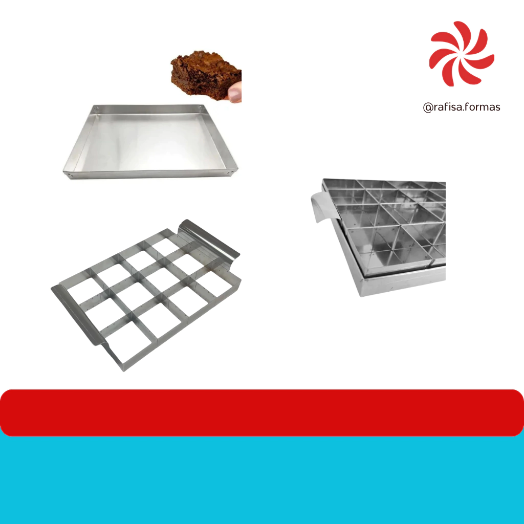 KIT BROWNIE - 1 FORMA 25,5X25,5X3 + 1 CORTADOR 4X4 36 CAVIDADES