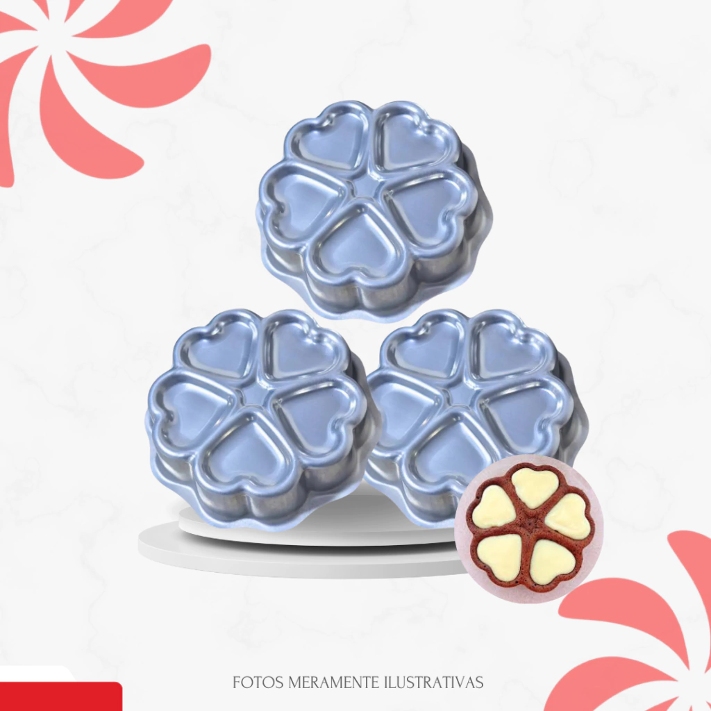 CONJUNTO DE FORMAS BALLERINE 5 CORAÇÕES C/3 - comprar online