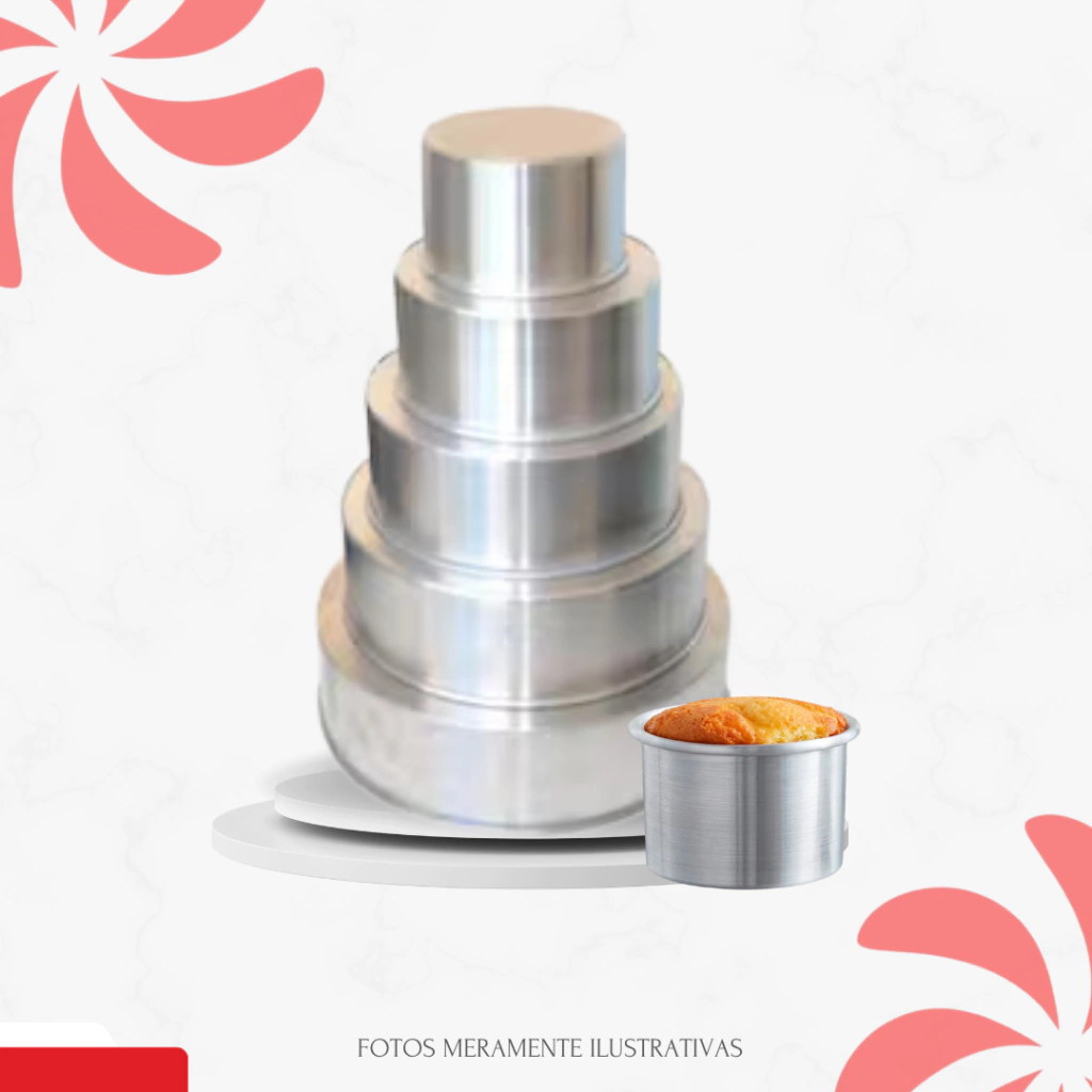 JOGO DE FORMA REDONDA C/5 - 8CM DE ALTURA - x15 x20 x25 x30 x35 - comprar online