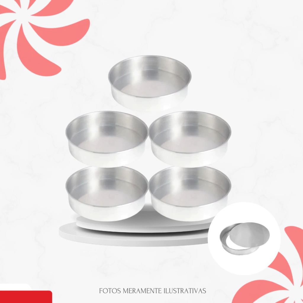 CONJUNTO DE FORMA REDONDA C/5 10X5CM F.FALSO - comprar online